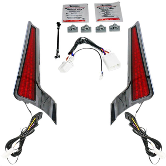 Custom Dynamics CD-FASCIA-HD-RC Fascia LED Panel - Chrome With Red Lens