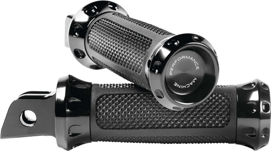 Performance Machine 0035-1243M-B Overdrive Footpegs - Driver - Black