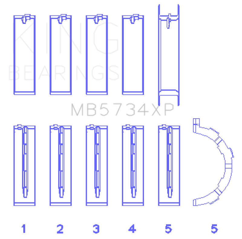 Load image into Gallery viewer, King Engine Bearings MB5734XP.026 KING Performance Main Bearings

