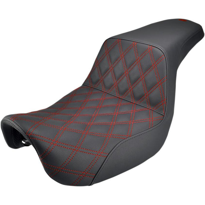 Saddlemen 806-04-172RD Step-Up LS Seat - Black with Red Lattice Stitch