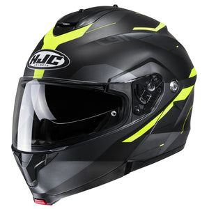 HJC C91 Karan Helmet Semi-Flat Hi-Viz Yellow (MC-3HSF) Black
