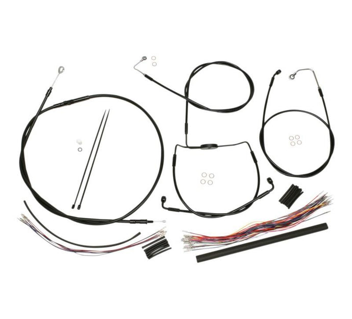 Magnum 486311 Black Vinyl XR Handlebar Installation Kit with Black Fittings for 12-14in. Ape