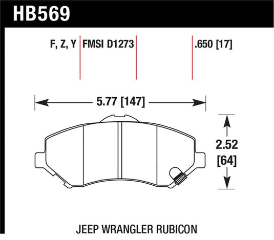 Hawk Performance HB569F.650 HAWK HPS Brake Pad Sets