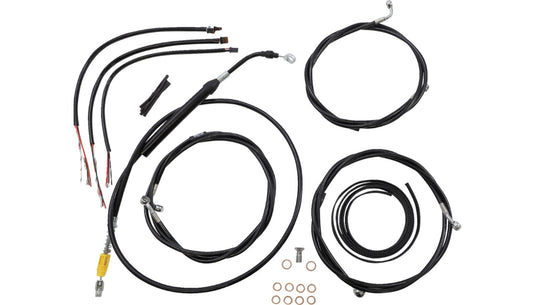 La Choppers LA-8058KT2-19B Complete Handlebar Cable and Brake Line Kit - 18in.-20in. - Black Vinyl