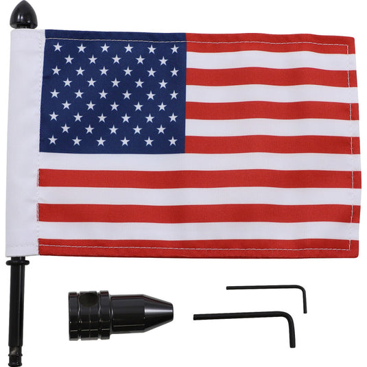 Pro Pad BRFM-FXD3 Saddlebag Bar Flag Mount with Flag - 1/2in. Bar - 6in. x 9in. Flag