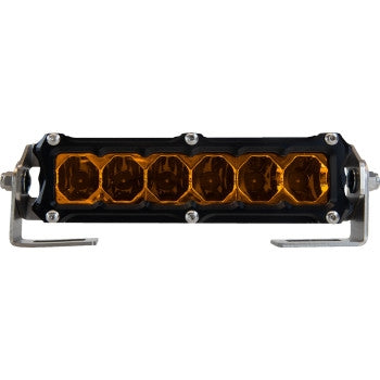 Heretic Studio 50604 6-Series Light Bar - 6in. (7in. x 2in. x 1.5in.) - Black Flood Light with Amber Lens