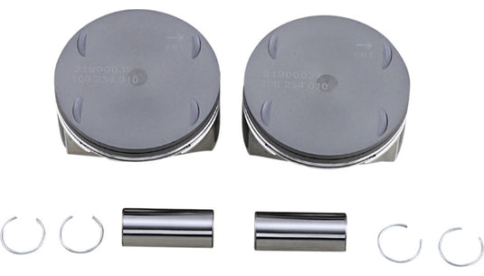 Drag Specialties 0911-0051 Piston Kit (1746cc., 3.937in. Bore) - .010 Oversize, 10.0:1 Compression