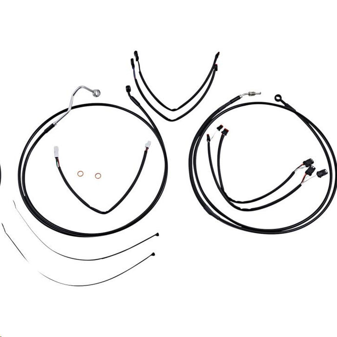 Magnum 486422 Black XR Handlebar Installation Kit with Black Fittings for 15-17in. Ape