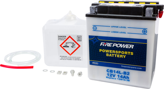 Fire Power CB14L-B2 Conventional 12V Heavy Duty Battery With Acid Pack