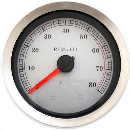 Drag Specialties 2211-0167 4in. Electronic Tachometers - White Face