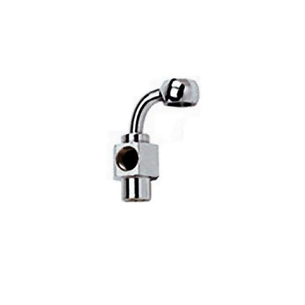 Drag Specialties DS098301 3/8in. Banjo x 1/8in. NPT 90deg. Short Brake Fitting with Brake Light Switch Mount