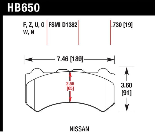Hawk Performance HB650Z.730 HAWK Ceramic Brake Pad Sets
