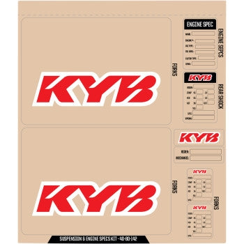 Dcor 40-80-142 Suspension KYB Decal Kit - Red