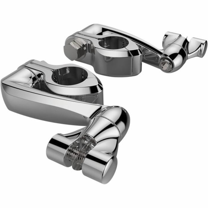 Ciro 60004 Highway Peg Mounting Kit for Traditional D Spring Footpegs - Extended Length - Chrome