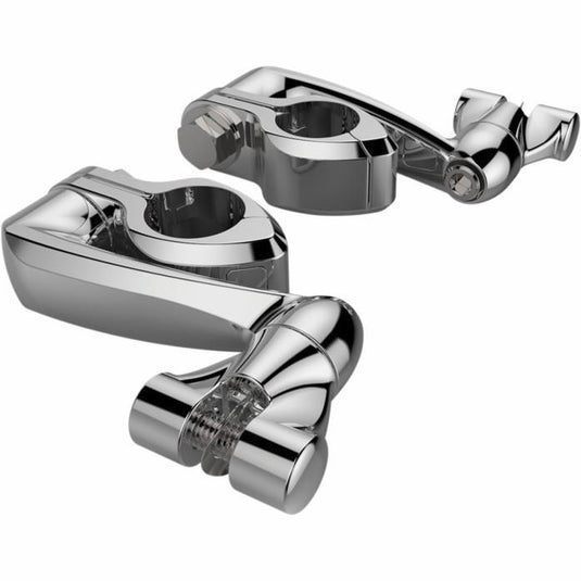 Ciro 60004 Highway Peg Mounting Kit for Traditional D Spring Footpegs - Extended Length - Chrome
