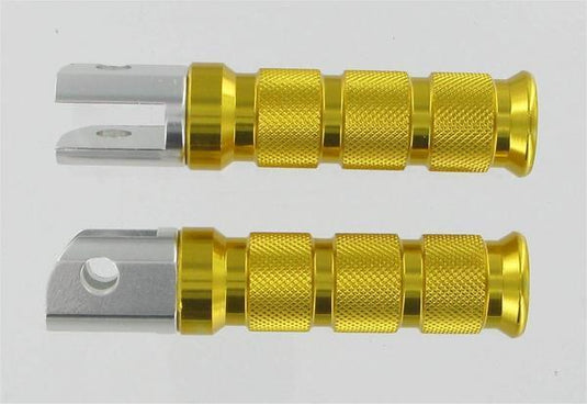 Emgo 50-11280 Round Style Footpegs - Passenger - Gold