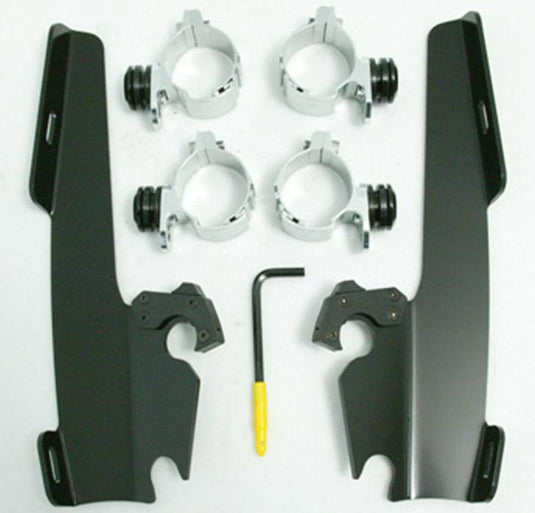 Memphis Shades MEK1952 Trigger-Lock Mount Kit for Batwing Fairing and Fats/Slim Windshields - Black