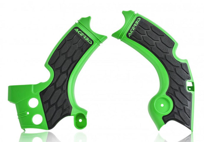 Acerbis 2657591089 X-Grip Frame Guards - Green/Black