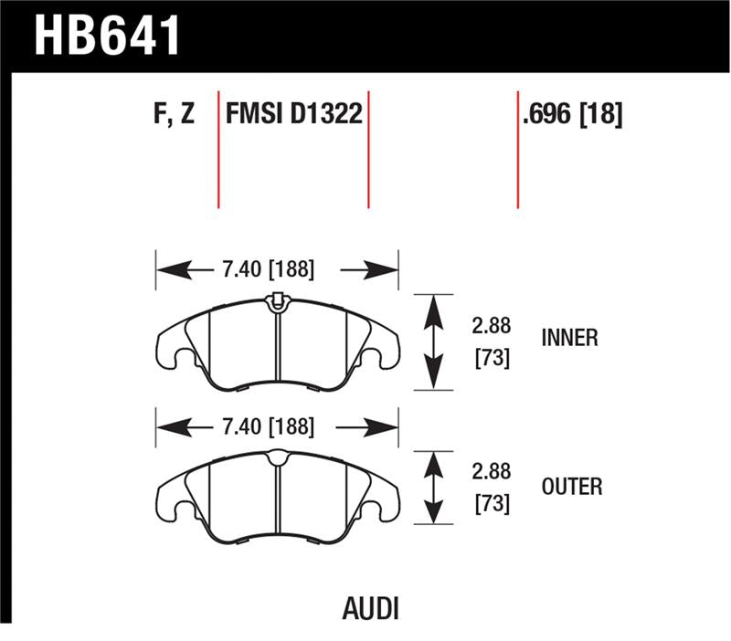 Load image into Gallery viewer, Hawk Performance HB641B.696 HAWK HPS 5.0 Brake Pad Sets
