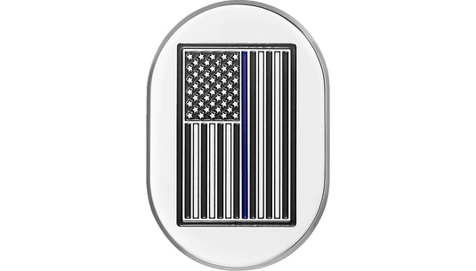 Figurati Designs FD70-AC-SS-RT Antenna Cover - Mirror Polish with Blue Line American Flag
