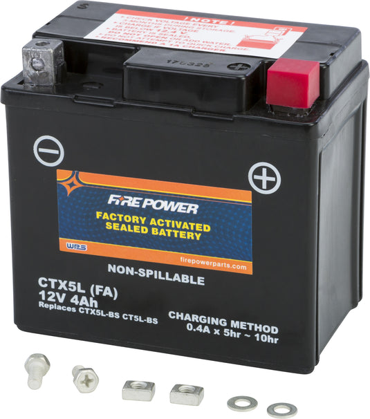 Fire Power CTX5L-BS(FA) Factory Activated Maintenance Free Sealed Battery