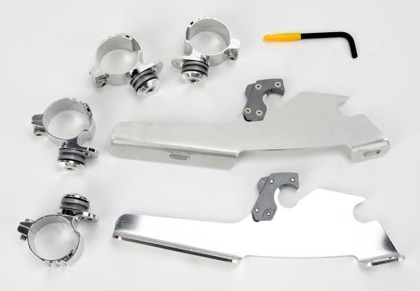 Memphis Shades MEK2001 Trigger-Lock Mount Kit for Fats/Slim Windshields - Polished