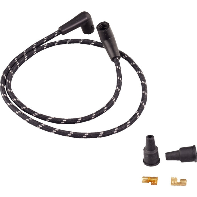 Drag Specialties 2104-0399 Universal Braided Spark Plug Wires - Black/White