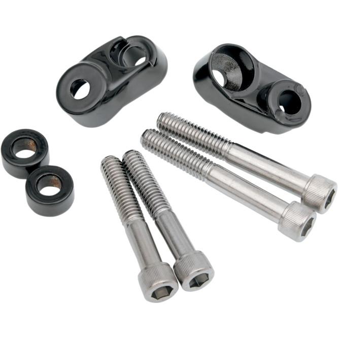 Drag Specialties 2020-0589 Short Turn Signal Mounts for 39mm/49mm Forks - Black