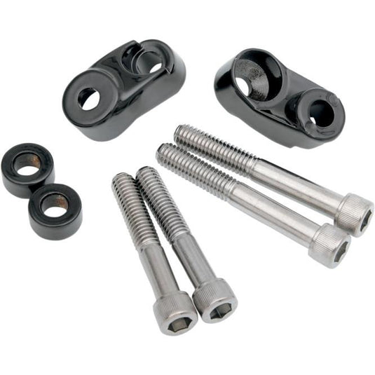 Drag Specialties 2020-0589 Short Turn Signal Mounts for 39mm/49mm Forks - Black