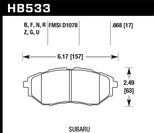 Hawk Performance HB533N.668 HAWK HP+ Brake Pad Sets