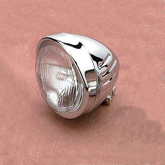 Drag Specialties DS-280000 Custom 5 3/4in Springer-Style Headlights - Light with Visor and Grooves