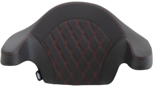 Drag Specialties 0822-0439 Tour Box Pad - Double Diamond - Red Stitch