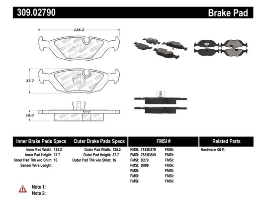 Stoptech 309.02790 ST Sport Brake Pads