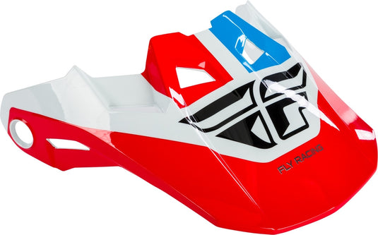 Fly Racing Visor for Formula Helmets - Red/White/Blue - YL to Sm