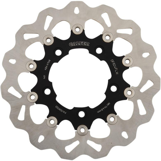 Galfer Brakes DF824CW Floating Wave Rotor - Full Floating with Black Carrier