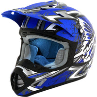 AFX FX-17 Butterfly Helmet Matte Blue Blue