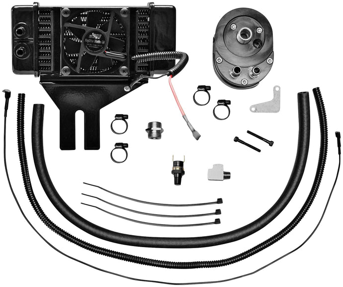 Jagg 751-FP2500 Horizontal Low-Mount 10 Row Fan-Assisted Oil Cooler Kit - Black