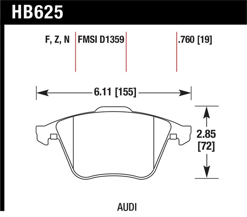 Load image into Gallery viewer, Hawk Performance HB625B.760 HAWK HPS 5.0 Brake Pad Sets
