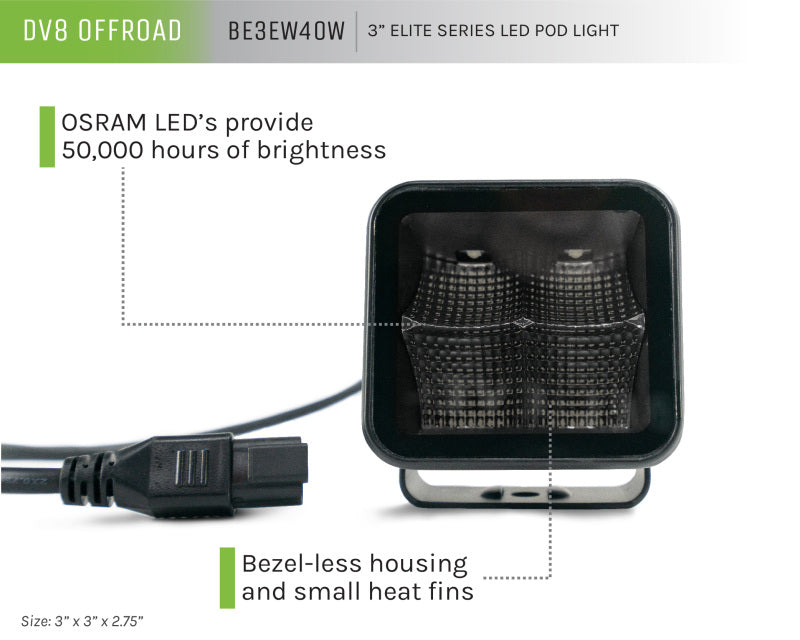 Load image into Gallery viewer, Dv8 Offroad BE3EW40W DVE LED Light Bars &amp; Cubes
