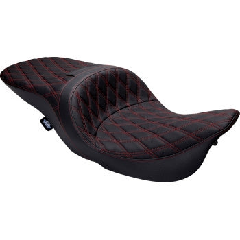 Drag Specialties 0801-1507 Freedom Touring Seat - Double Diamond -  Red Thread