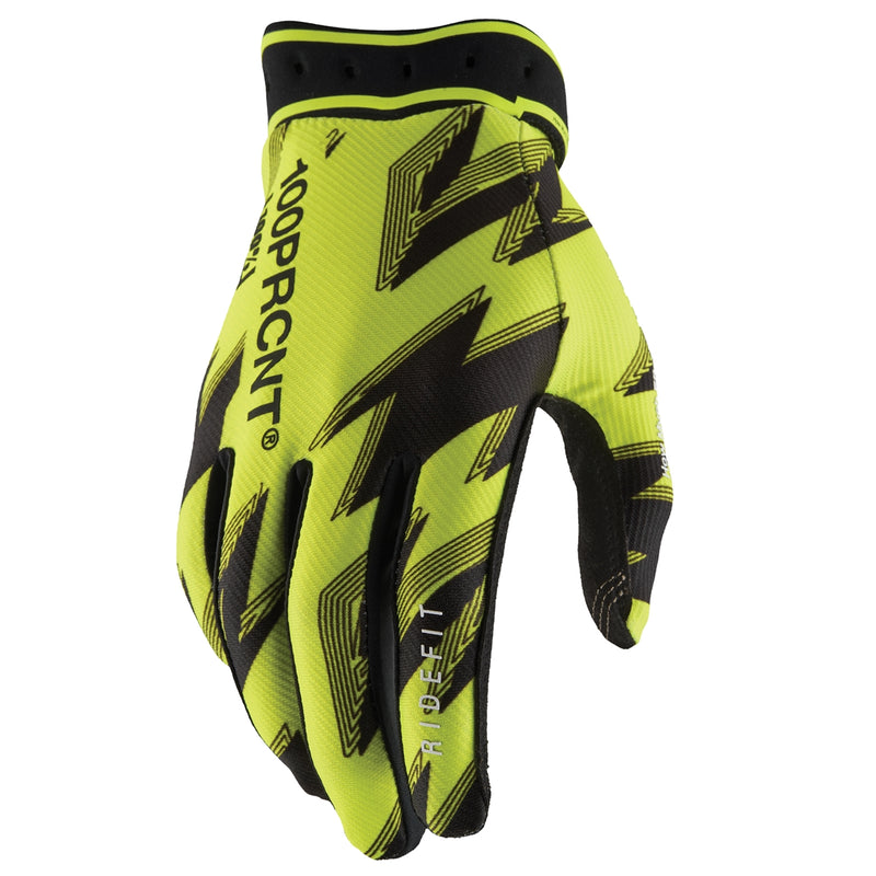 Load image into Gallery viewer, 100% Ridefit 2 Gloves (Small, Fluo Yellow/Black)
