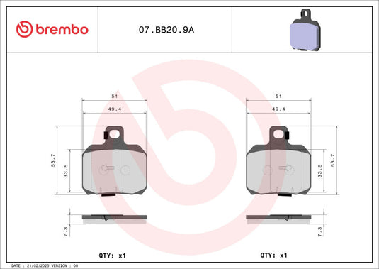 Brembo Powersports 07BB209A BRE Powersport Pads