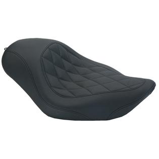 Mustang 76762 Wide Tripper Solo Seat - Diamond Stitch - Black
