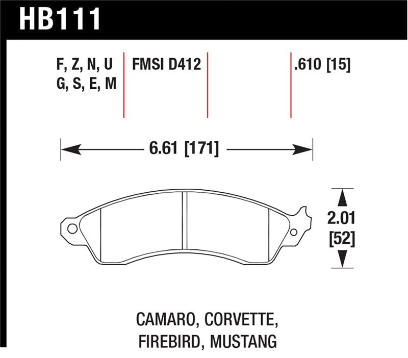 Load image into Gallery viewer, Hawk Performance HB111U.610 HAWK DTC-70 Brake Pad Sets
