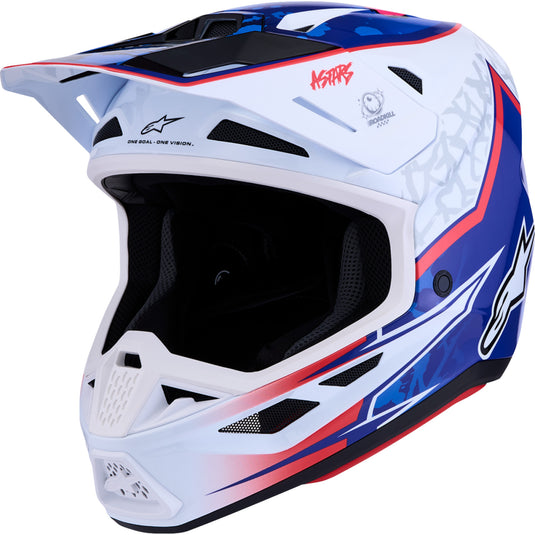 Alpinestars S-M7 Blaster Helmet (Large, Blue/White/Red)