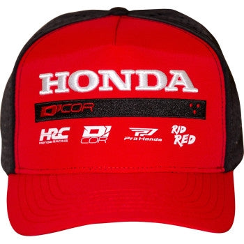 Dcor Honda Factory2 Hat (One Size Fits Most, Red)