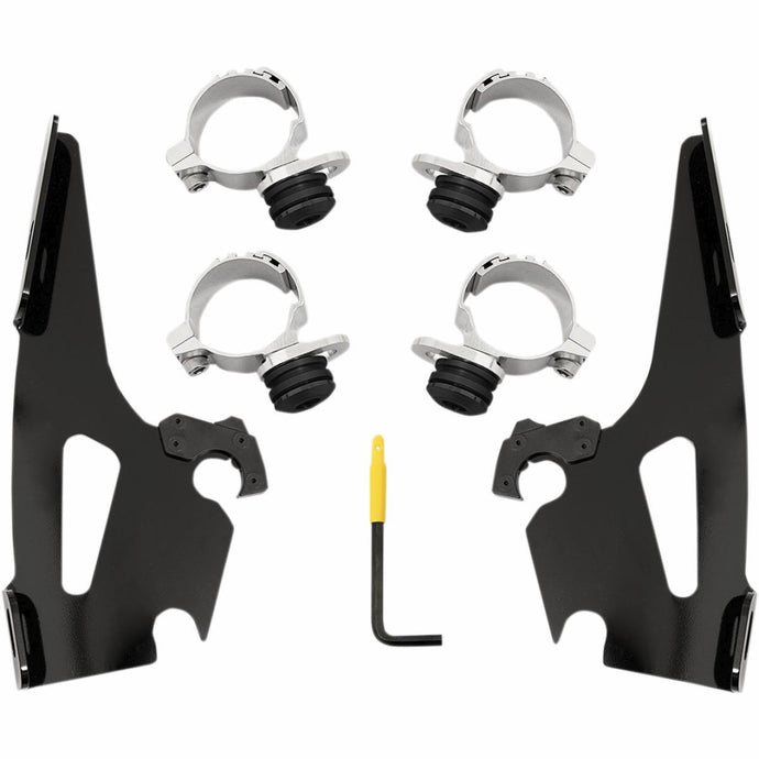 Memphis Shades MEB2019 Quick Change Mount Kit for Fats/Slim Windshields - Black