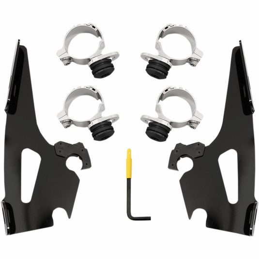 Memphis Shades MEB2019 Quick Change Mount Kit for Fats/Slim Windshields - Black