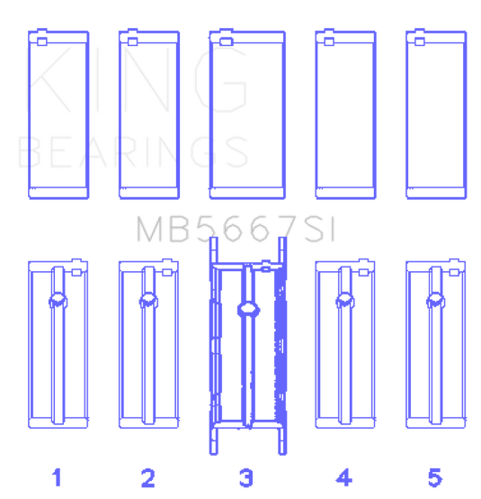 King Engine Bearings MB5667SI0.25 KING Main Bearings