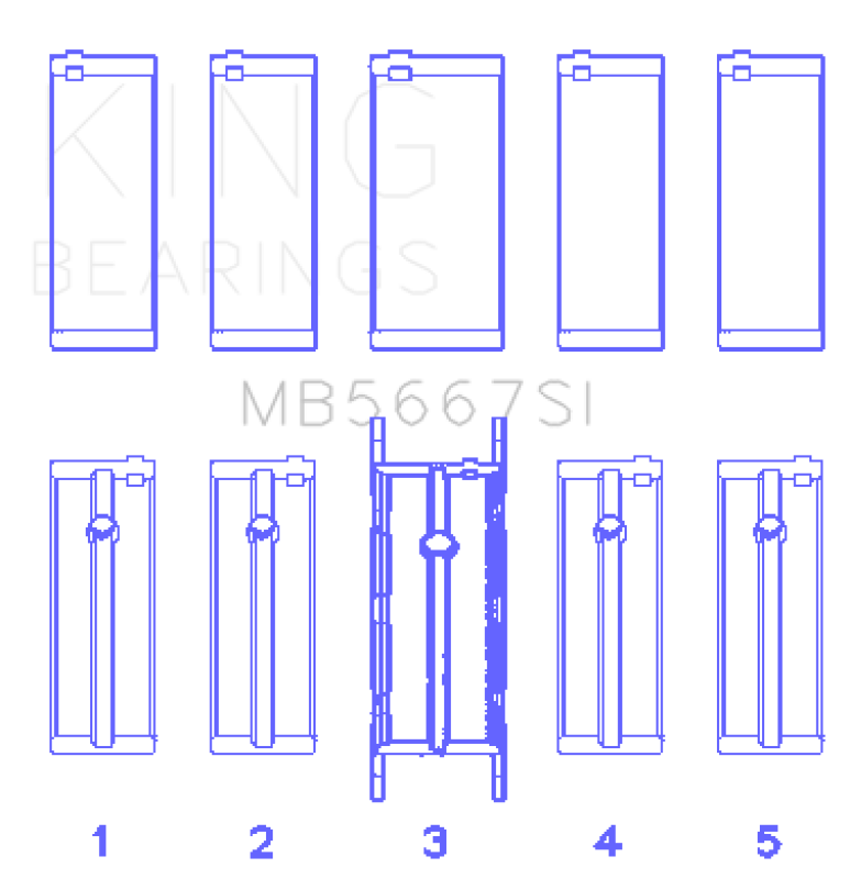 Load image into Gallery viewer, King Engine Bearings MB5667SI KING Main Bearings
